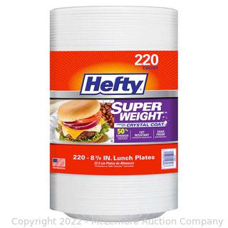 Hefty Super Weight 8 7/8 in Foam Plate, 220-count - Opened - MISSING A FEW (New - Open Box)