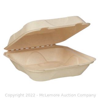 World Centric Compostable Tray, 9" x 9", Kraft, 100 ct- MISSING A FEW (New - Open Box)