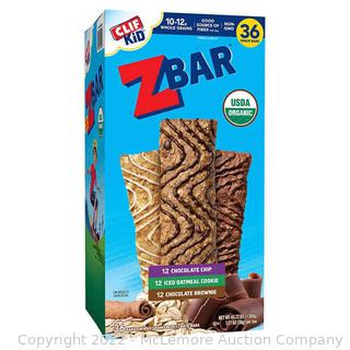 Clif Kid ZBar Organic Granola Bar, Variety Pack, 1.27 oz, 36-count- MIGHT BE MISSING A FEW (New - Open Box)