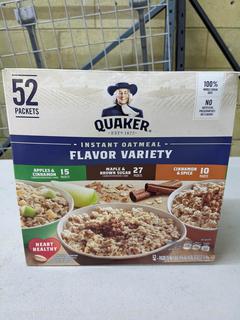 Quaker Oats Instant Oatmeal, Variety Pack, 52-count-  (New - Open Box)