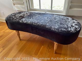 Cowhide Upholstered Bench