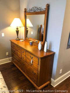 Broyhill 10-Drawer Wooden Dresser with Mirror (Contents Not Included)