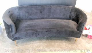 Curved Sofa with Metal Legs