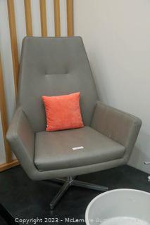 Modern Swivel Chair with Accent Pillow