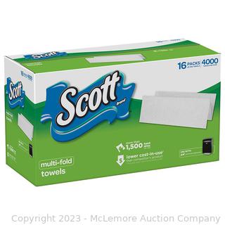 NEW - Scott Multifold Paper Towels for Small Business (08009), 9.2” x 9.4”, (4000 Towels per Case) (New)