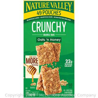 Nature Valley Crunchy Granola Bars, Oats 'n Honey, 1.49 oz, 49 ct -  (New - Open Box)