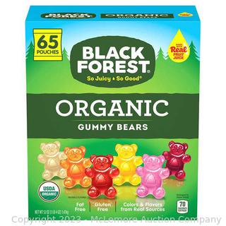 Black Forest Organic Gummy Bears, 65-count (New - Open Box)