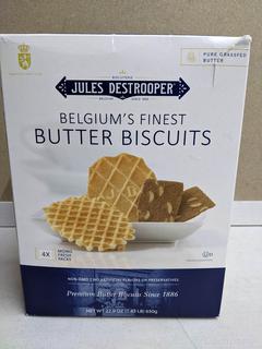 Jules Destrooper Beglian Butter Biscuits, 4 Pack (New - Open Box)