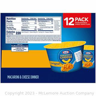 Kraft Macaroni & Cheese Microwavable Cups, 2.05 oz - 10/12-count - Missing 2 (See Description)