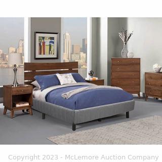 EnForce 7" Metal Box Spring with Headboard Bracket and Legs - KING - Heavy Duty Mattress Support System - Elegant Grey Fabric To Match Any Bedroom Decor - Quick And Easy Set Up With No Nuts, No Bolts And No Tools Needed - $249 - SEE LINK (New - Open Box)