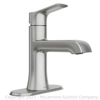 New in box - Moen Liso Single Hole Bathroom Faucet -Brushed Nickel - Metal Construction - 3/8” Compression Fittings- includes Optional 3-Hole Deck Plate - $79 - SEE LINK (New)