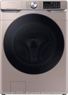 ( Pairs with lot 2) - Brand New Sealed - has dings on 1 side  through plastic  - SEE PIX - STILL BRAND NEW - Would not be visible when put in -  ( Pairs with lots 2) - Samsung - 4.5 cu. ft. Large Capacity Smart Front Load Washer with Super Speed Wash - Champagne - Stackable - mfg # WF45B6300AC - $1034 at Best Buy - SEE LINK  - This auction is for the Washer only -  (New)