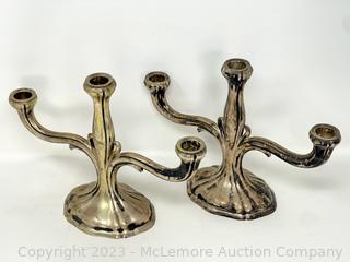 (2) 835S Silver Candle Holders