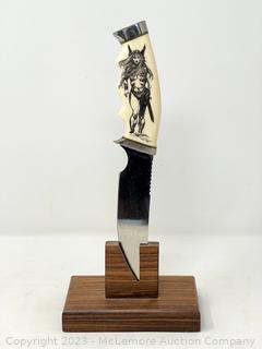 Gerber Fixed-Blade Knife with Artistic Handle