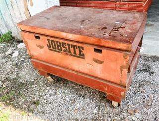 Small Metal Jobsite Tool Work Box on Caster by Delta