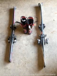 Pair of Ski Boots and 2 Pairs of Snow Skis