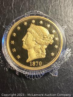 1870 $20 CC Carson City Golden Proof Copy