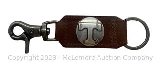 Tennessee Vols Genuine Leather Gunmetal Logo Key Strap by Enmon