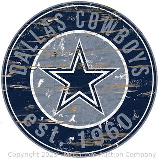 Dallas Cowboys 24" Wood Round Sign