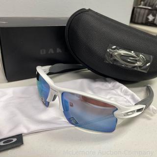 Brand New - Oakley OO9188-82 Flak 2.0 White Frame Polarized Deep Water Blue Sunglasses -NEW - $234 at Sunglass Hut - SEE LINK (New)