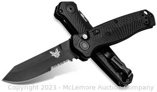Brand New - Benchmade Mediator AUTO Folding Knife 3.30" S90V Black Cerakote Combo Blade, Milled Black G10 Handles - 8551SBK - $288 - SEE LINK (New)