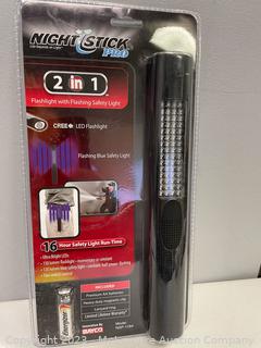 Brand New - Nightstick Safety Light and Flashlight Combo combines a standard flashlight and a safety light in a durable and lightweight oval shaped body - $49 - SEE LINK (New)