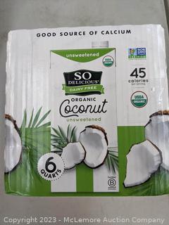 So Delicious Unsweetened Organic Coconut Milk, 32 oz., 5/6-count - Missing 1 (See Description)