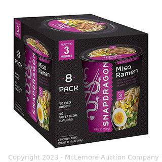 Snapdragon Miso Ramen Bowls 8/2.2 Oz (1.1 Lbs) - 8 ct  (New - Open Box)