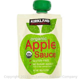 Kirkland Signature Organic Applesauce Pouch, 3.17 oz, 24 ct (New - Open Box)