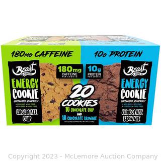 Beast Cookie Co. Energy Cookies, 3 oz, 20-count - Box crushed - See photo (New - Damaged Box)