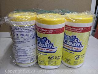 Good & Clean Disinfectant Wipes, 3 Fresh, 3 Lemon Scent, 85 Wipes, 6- Count - See photo for damage (New - Damaged Box)