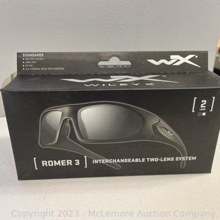 Brand New - Wiley X Romer 3 Advanced Sunglasses UVA/UVB Interchangeable Lens - Clear/Smoke ( Contains 2 LENS Options- See pix) - $79 - SEE LINK (New)