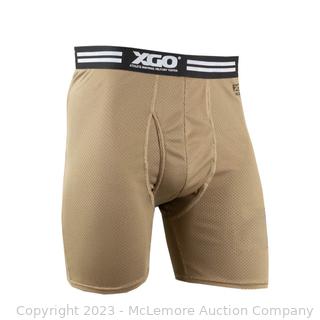 Brand New - XGO - First Layer of Defense - Phase 1 - Lightweight Performance Boxer Brief - Tan 2XL - Acclimate® Dry Moisture Management -  (New)