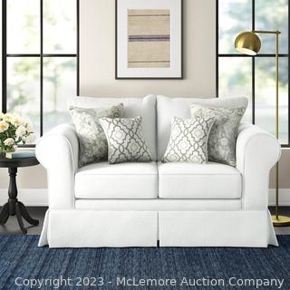 New Store Display - Dedrick 66'' Upholstered Loveseat by Three Posts - 40'' H X 66'' W X 37'' D - $819 at Wayfair - SEE LINK (New)