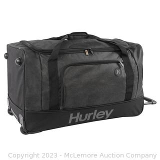 Brand New - Hurley 30 Inch Rolling Duffel Bag in Black Crosshatch NEW -  (New)