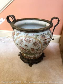 Ceramic and Metal Decorative Planter