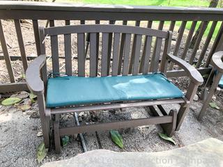 Wooden Glider Bench with Cushion