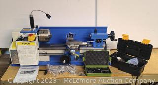 Vevor TQ0635 7" x 14" Variable Speed Mini Metal Lathe with Magnetic Work Light and Accessories