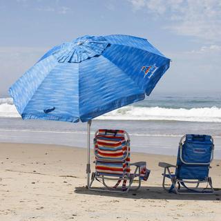 New Store Display - Tommy Bahama 8 ft Beach Umbrella - Wind Vent and Patented Sand Anchor - Telescoping Aluminum Pole with Tilt Option - $49 - SEE LINK (New - Open Box)