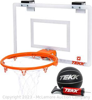 New in box - Tekk Pro Edition Monster Jam Mini Hoop - Pro Grade Polycarbonate Backboard - Spring Loaded Breakaway Rim - Hangs Over the Door -5" diameter high grade basketball, ball pump-See Link! -  (New - Open Box)