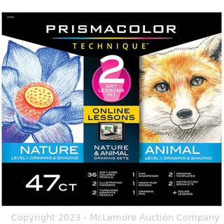 Prismacolor Technique, Art Supplies with Digital Art Lessons, Level 1 Bundle, 47 Count  (New - Open Box)