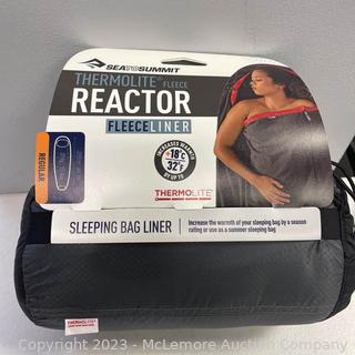 Brand New - SEA TO SUMMIT Reactor Thermolite Fleece Reactor -FLEECELINER Sleeping bag Liner - Color: Grey, Adds up to 32F / 18C of warmth to a sleeping bagApplication: Backpacking - $89 - SEE LINK (New)