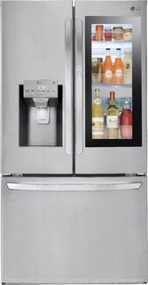 Brand New in Box - Box damage caused a scratch on side of fridge ( SIDE- SEE PIX! )-  Mfg # LFXS28596S - LG - 27.5 Cu. Ft. French InstaView Door-in-Door Smart Wi-Fi Enabled Refrigerator - Stainless steel - $3349 at Sears (New - Damaged Box)