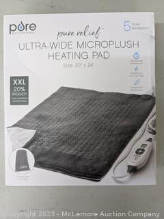 Pure Enrichment XXL Ultra-Wide Microplush Heating Pad - Extra-Wide 20"x24" Electric Heating Pad - InstaHeat Technology - $32 on Costco - See Link! - No Retail Box (New - Open Box)