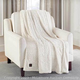 Brookstone Heated Throw - Ivory - Out of retail box (New - Open Box)