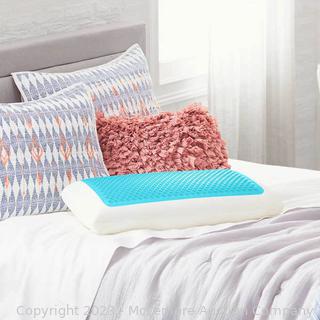 NEW - Comfort Revolution Blue Bubble Gel + Memory Foam Pillow-WHITE- SIZE Standard (New - Open Box)