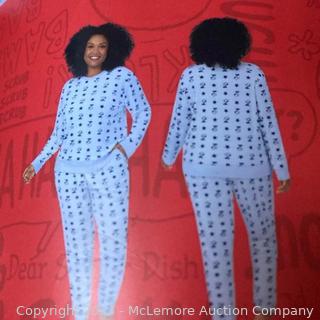 NEW - Women's - Peanuts Snoopy Silky Stretchy Fleece 2PC Pajamas - Blue - XS (New - Open Box)