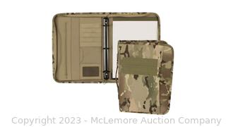 Brand New - Mercury Tactical Gear Battle Binder - Multi Camo - zippered binder features 600D water-resistant polyester construction, multiple pockets including a large gusseted file pocket, internal zippered pocket, and multiple card pockets, and a large hook and loop panel to add patches and nametape - e 8.5 x 11 writing pad is included -  - $47.99 (New)