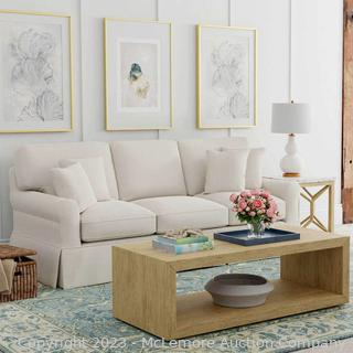 New in box - Whitlocke Slipcover Sofa - 87” L x 37.8” W x 37.4” H--Stain-resistant, Removable LiveSmart® Performance Fabric Slipcovers - Eight-way Hand-tied Seating Construction - Note - Store Display - Cream -  has some dirt / smudge from transit - $999 - SEE LINK (New)