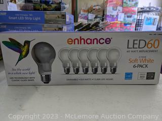 Feit Electric LED 60W Replacement 6 Pack Soft White,  (New)